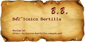 Bölcsics Bertilla névjegykártya